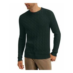 CLUBROOM Mens Green Long Sleeve Crew Neck Pullover Sweater M